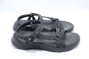 Skechers GO WALK Flex Sandals Womens Size 8 Black Strappy Adjust Comfort 141451